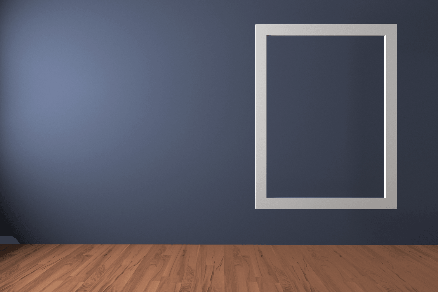 white floater frame with grey background