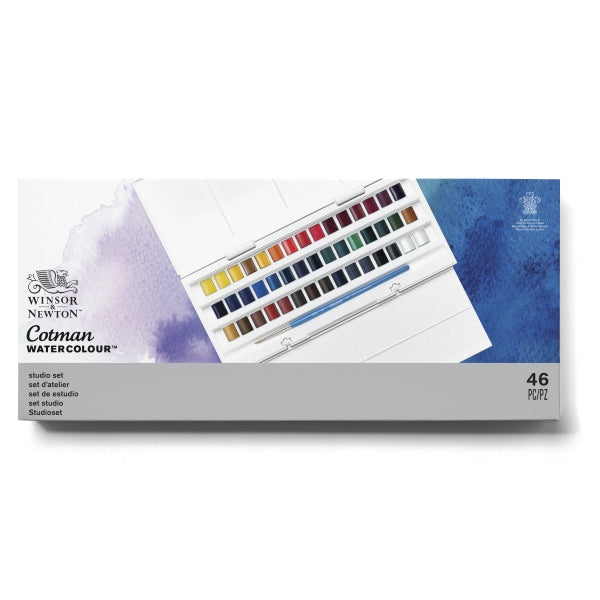 Winsor & Newton Cotman Watercolour Studio Set of 46 Half Pans