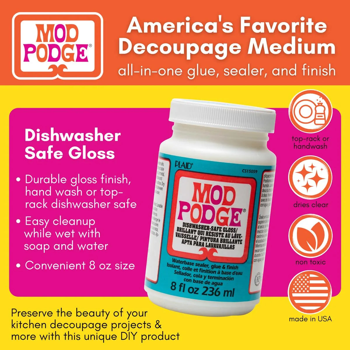 Mod Podge Dishwasher Safe Formula