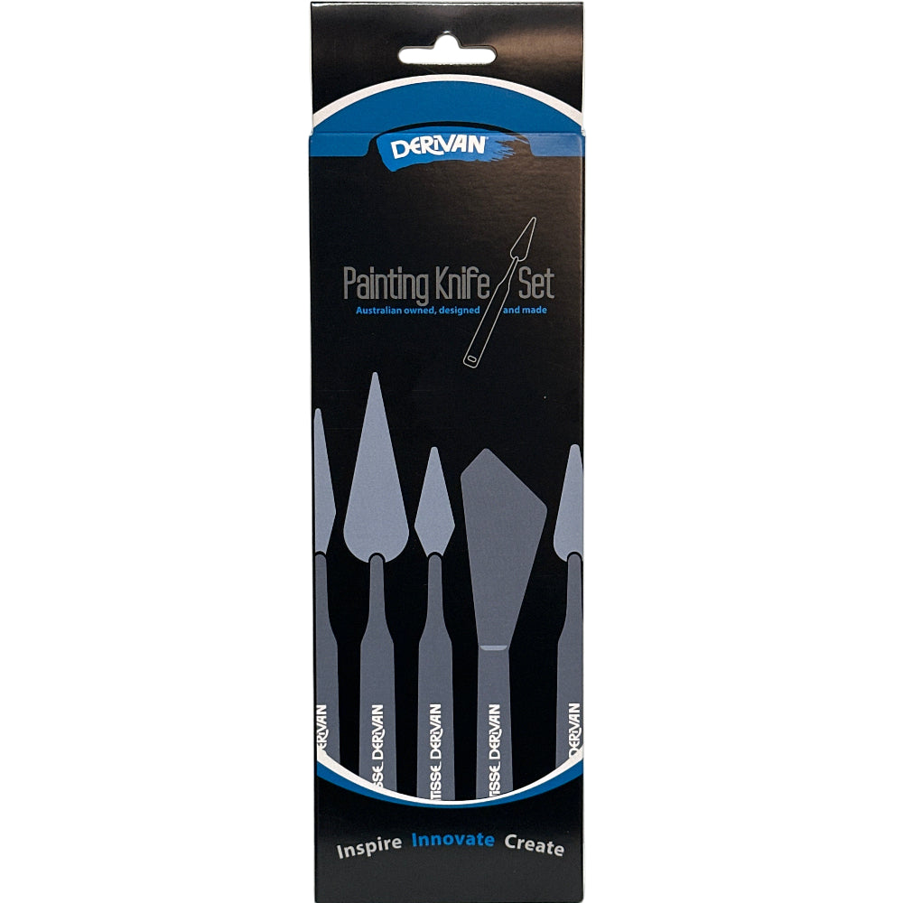 Derivan Plastic Painting Knife Set - 5 Piece Set
