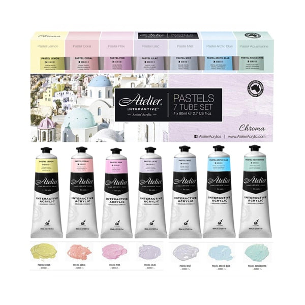 Atelier Interactive Fine Artists' Heavy Body Acrylic Tube Sets 7 x 80ml