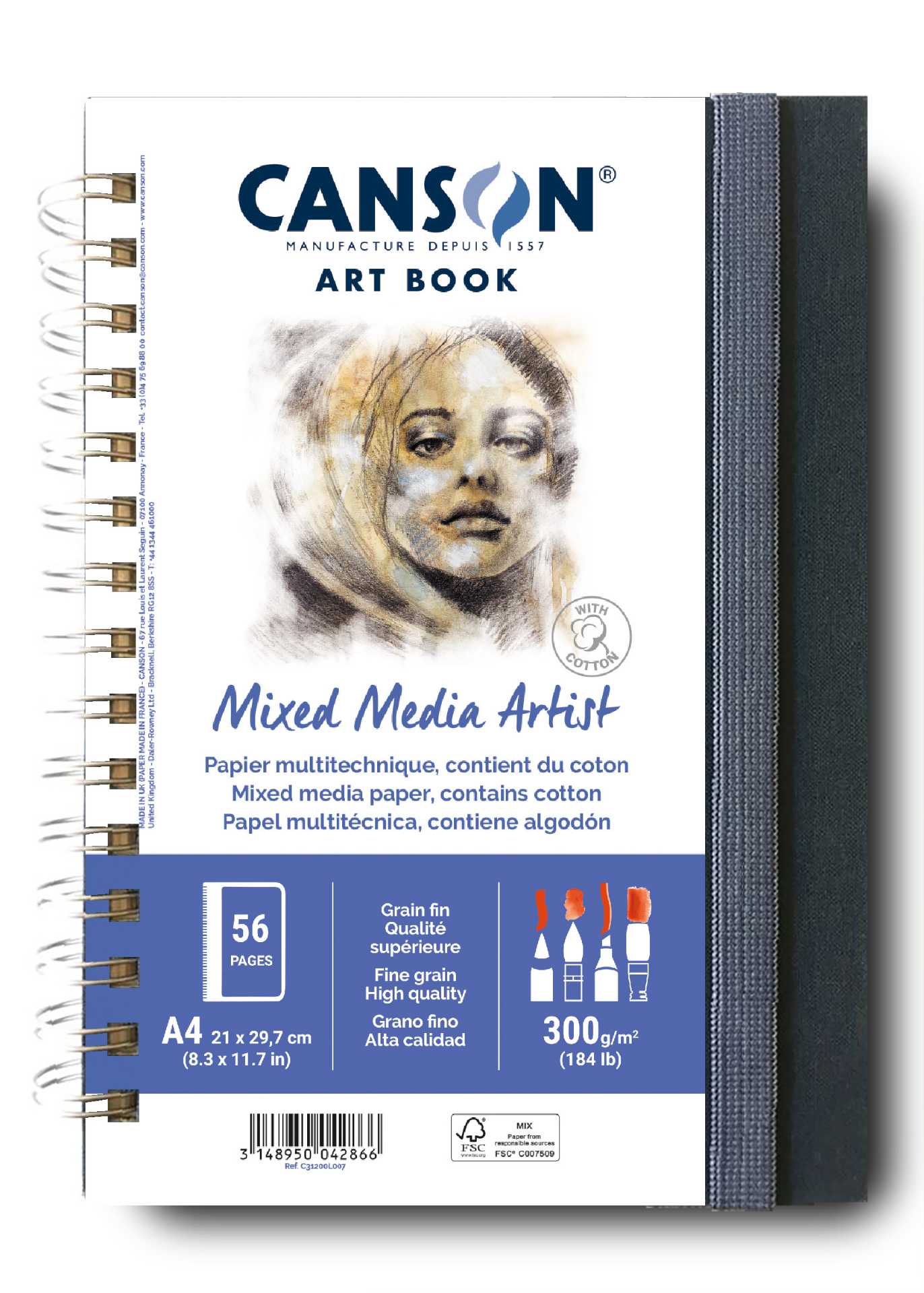 Canson Art Book 300gsm Mixed Media Artist Hard Cover