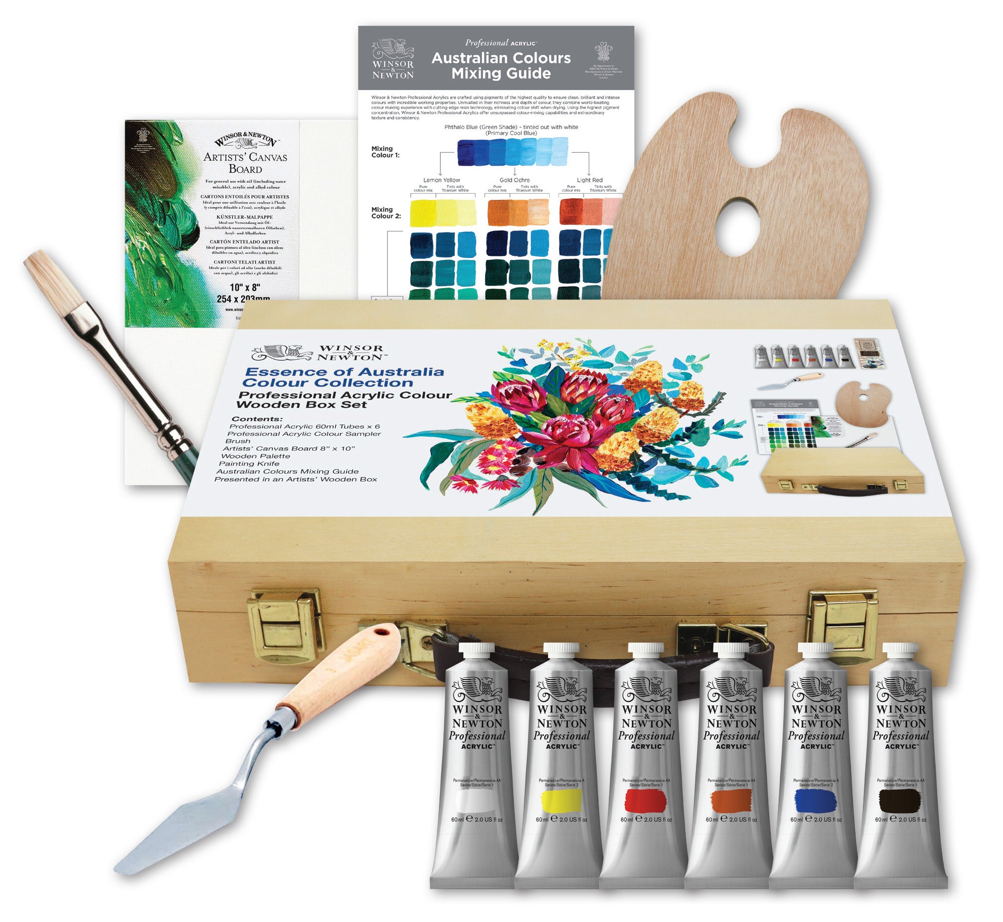 Winsor & Newton Professional Acrylic Essence of Australia Wooden Box Set