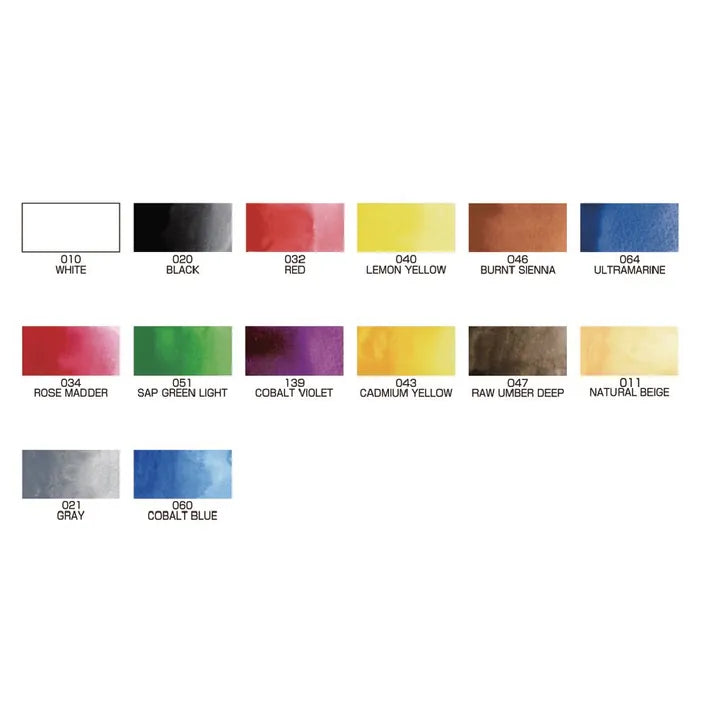 Kuretake Gansai Tambi Watercolour Portable 14 Colours Set