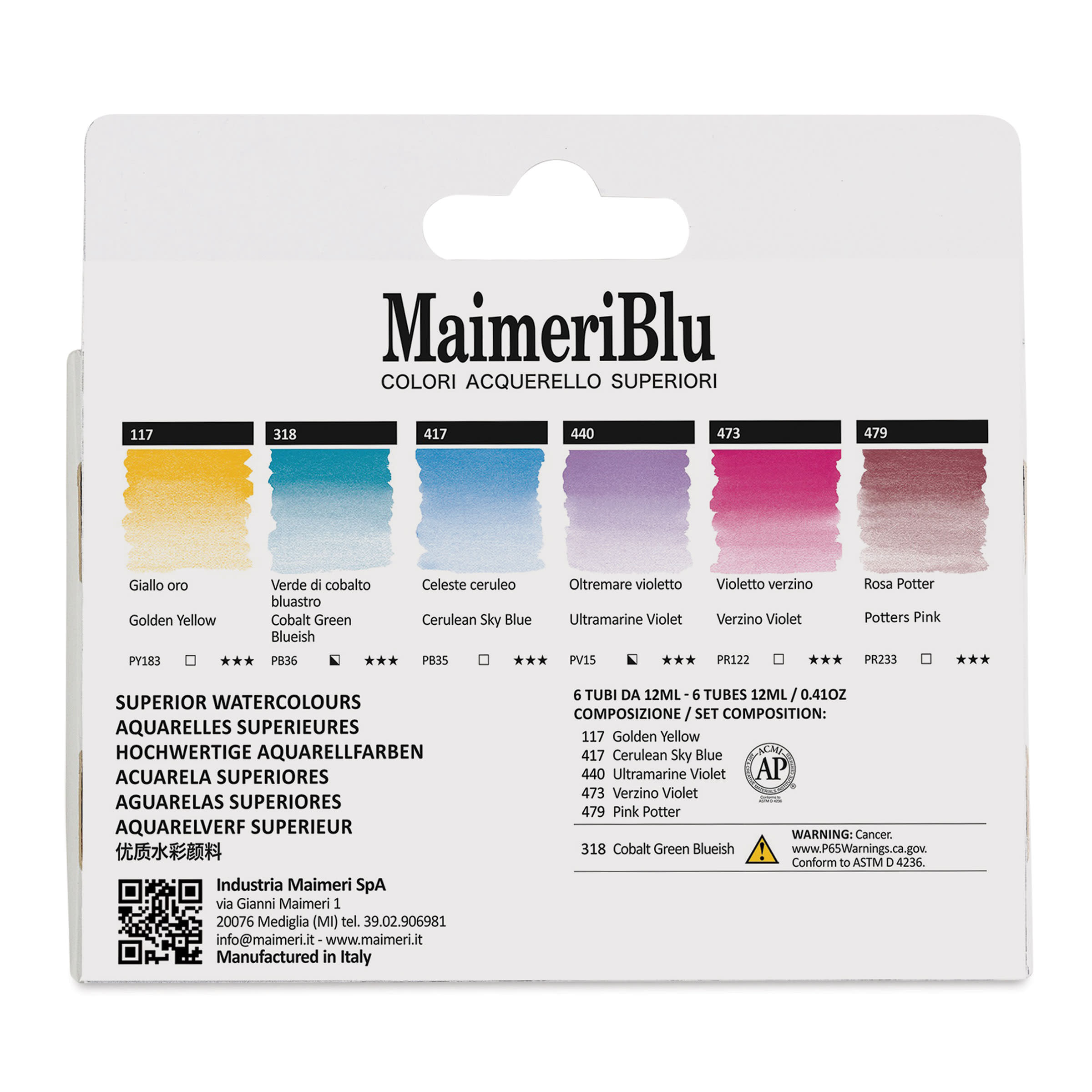 Maimeri Blu Artist Watercolour - 6 x 12ml Set Provence