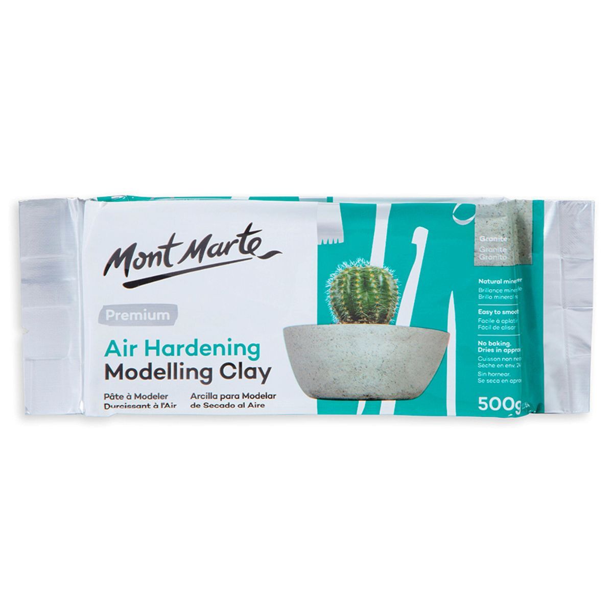 Mont Marte Premium Air Hardening Modelling Clay - Granite 500gms - Art Supplies Australia