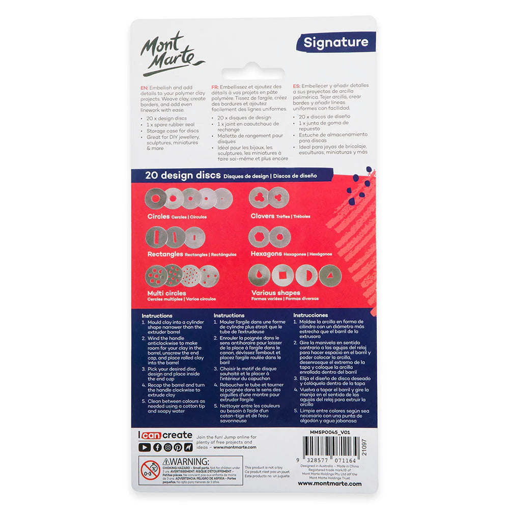 Mont Marte Anodised Aluminium Clay Extruder 22pc