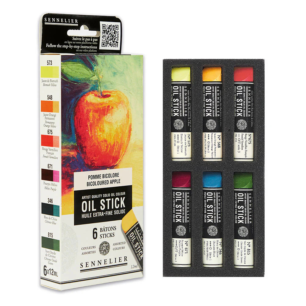 Sennelier Artists' Mini Oil Paint Sticks Set of 6 x 12ml