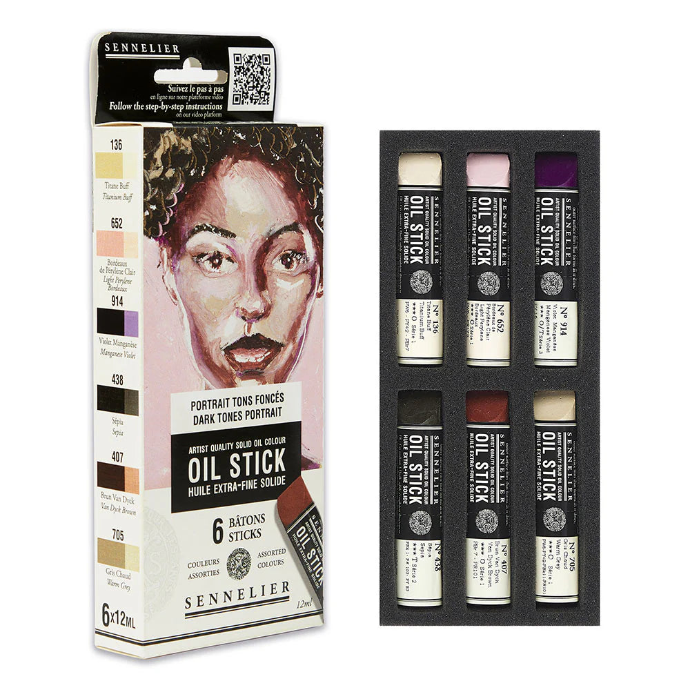 Sennelier Artists' Mini Oil Paint Sticks Set of 6 x 12ml