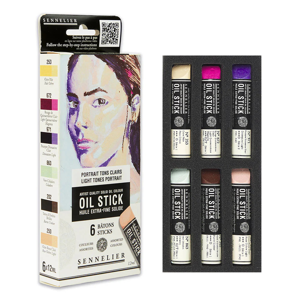Sennelier Artists' Mini Oil Paint Sticks Set of 6 x 12ml