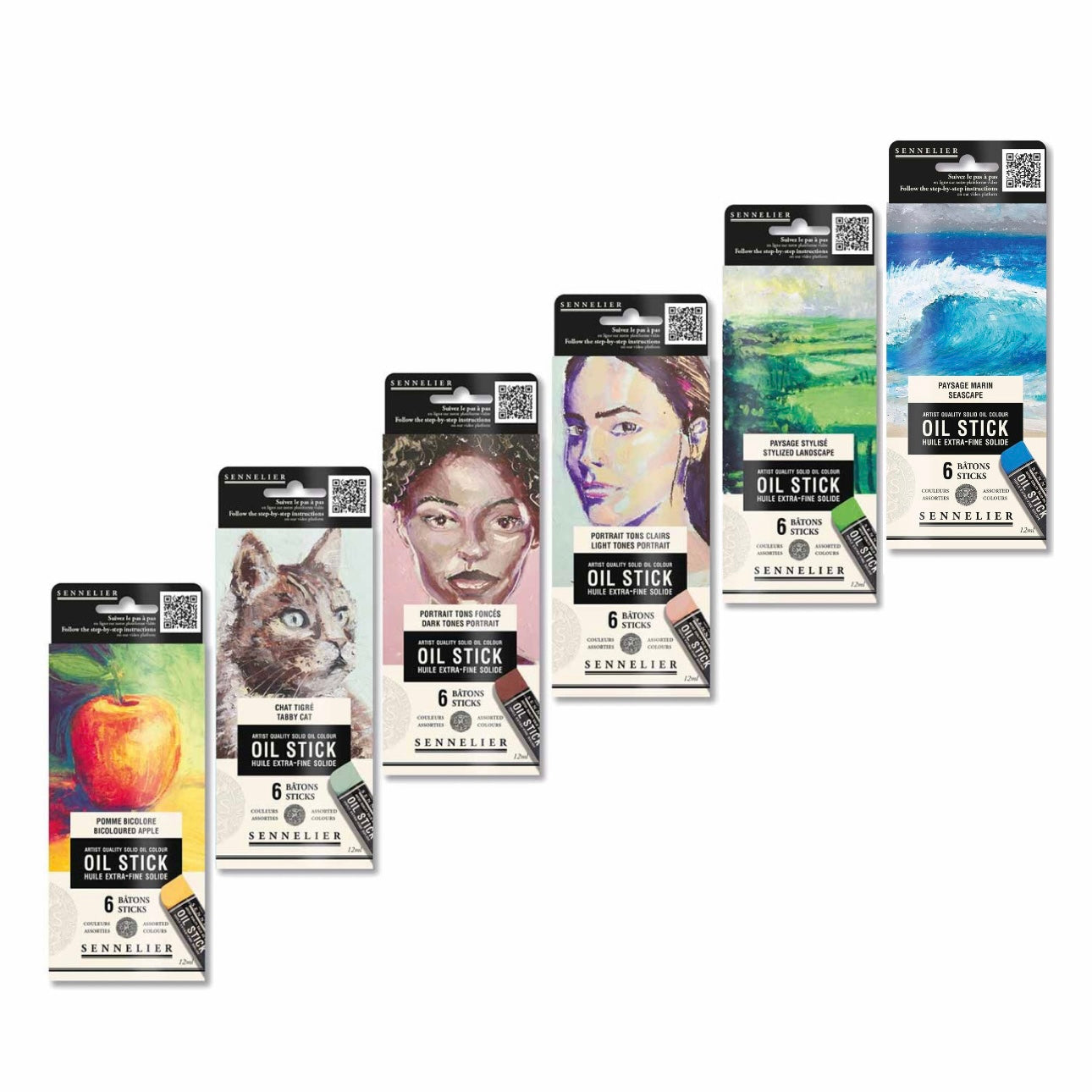 Sennelier Artists' Mini Oil Paint Sticks Set of 6 x 12ml