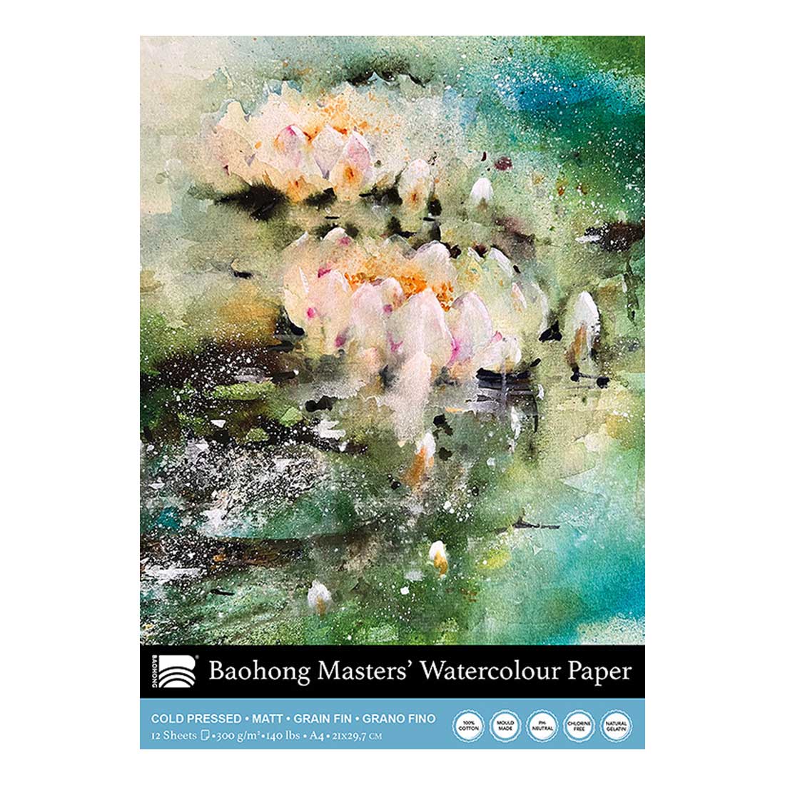 Baohong Masters Watercolour Paper Pads 300gsm 12 Sheets