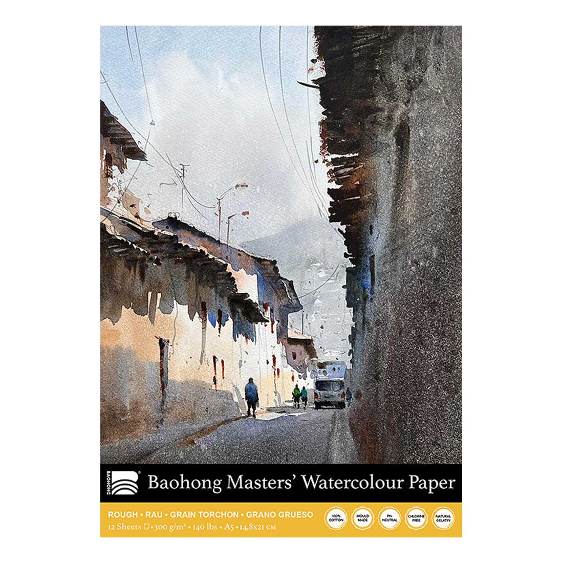 Baohong Masters Watercolour Paper Pads 300gsm 12 Sheets