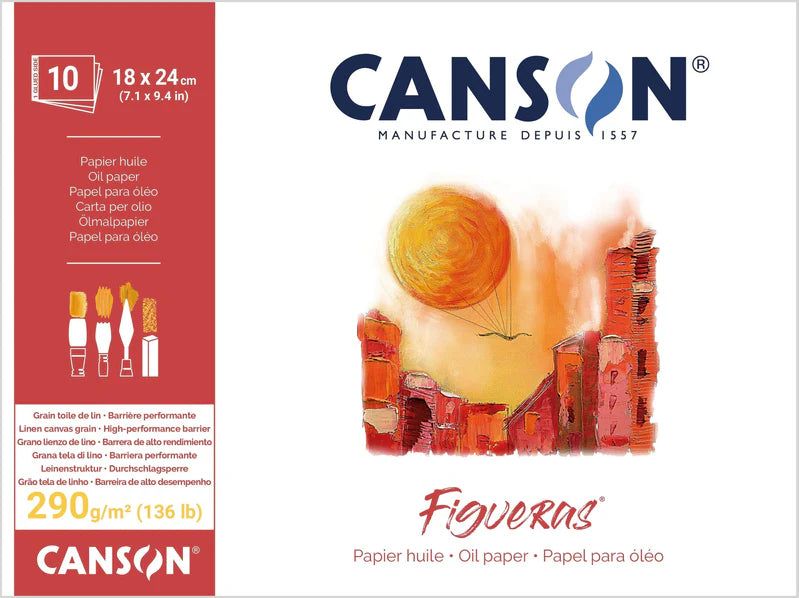 Canson Figueras Canvas Paper Pads 290gsm 10 Sheets