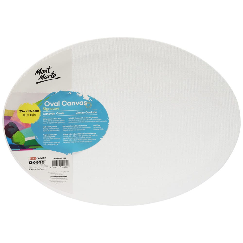 Mont Marte Signature oval canvas 25.4 × 35.6cm