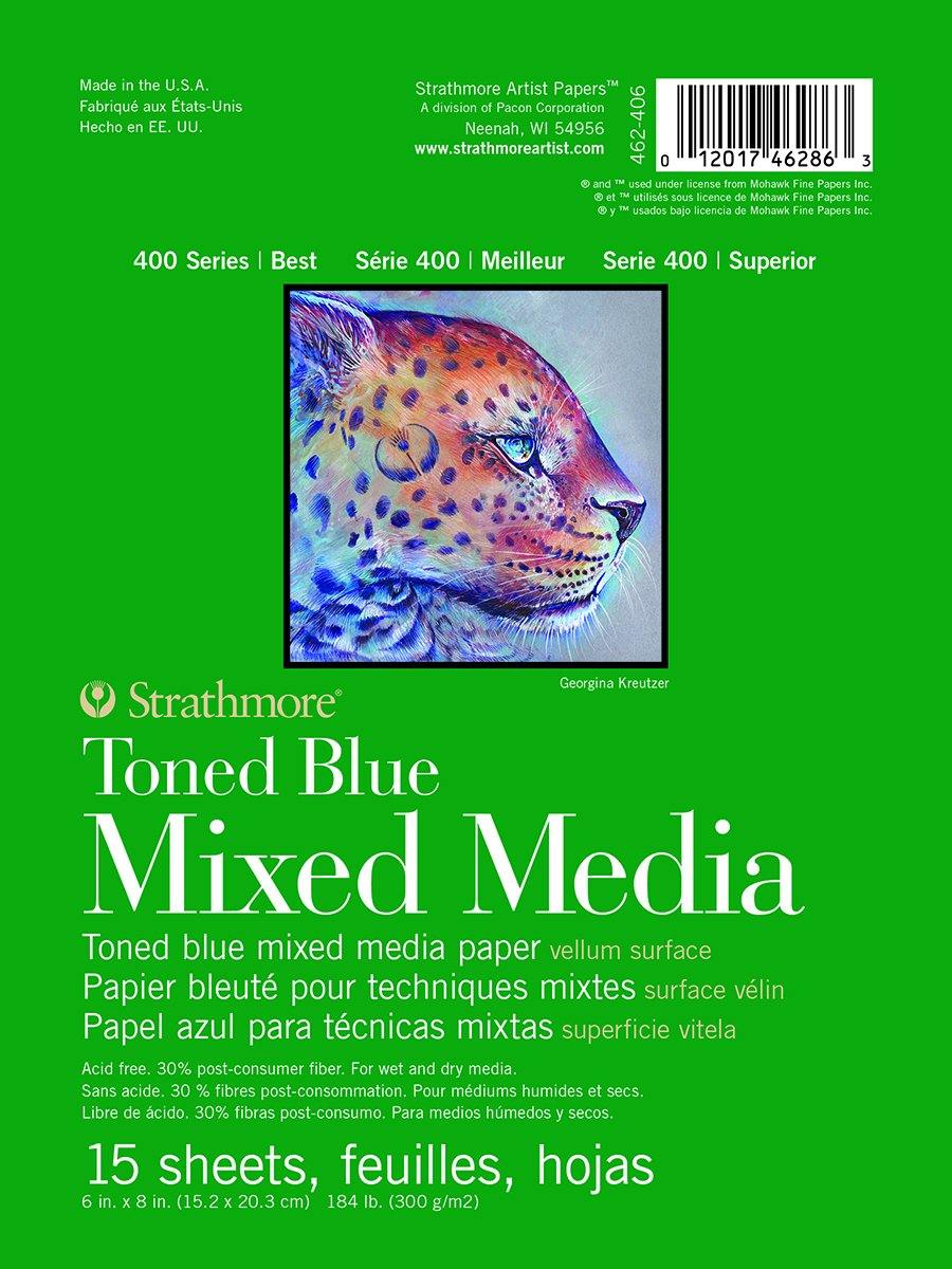 Strathmore 400 Series Mixed Media Toned Blue Pads 300GSM - Art Supplies Australia