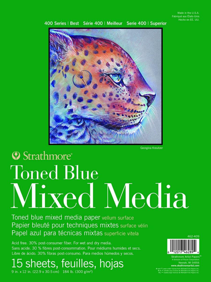 Strathmore 400 Series Mixed Media Toned Blue Pads 300GSM - Art Supplies Australia