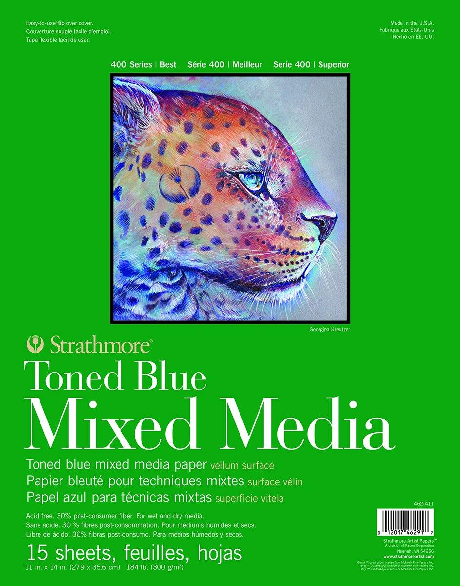 Strathmore 400 Series Mixed Media Toned Blue Pads 300GSM - Art Supplies Australia