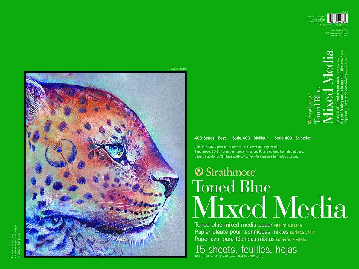 Strathmore 400 Series Mixed Media Toned Blue Pads 300GSM - Art Supplies Australia