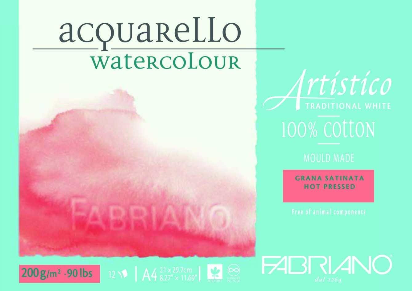 Fabriano Artistico 100% Cotton Water Colour Pads 12 Sheets - Art Supplies Australia