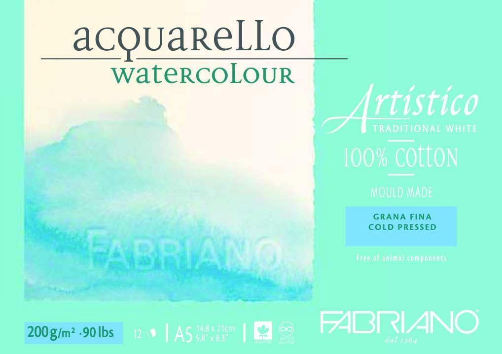 Fabriano Artistico 100% Cotton Water Colour Pads 12 Sheets - Art Supplies Australia