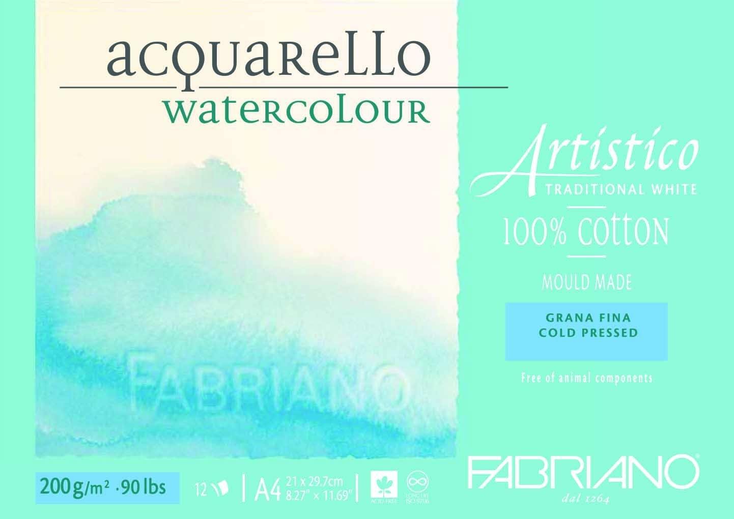 Fabriano Artistico 100% Cotton Water Colour Pads 12 Sheets - Art Supplies Australia