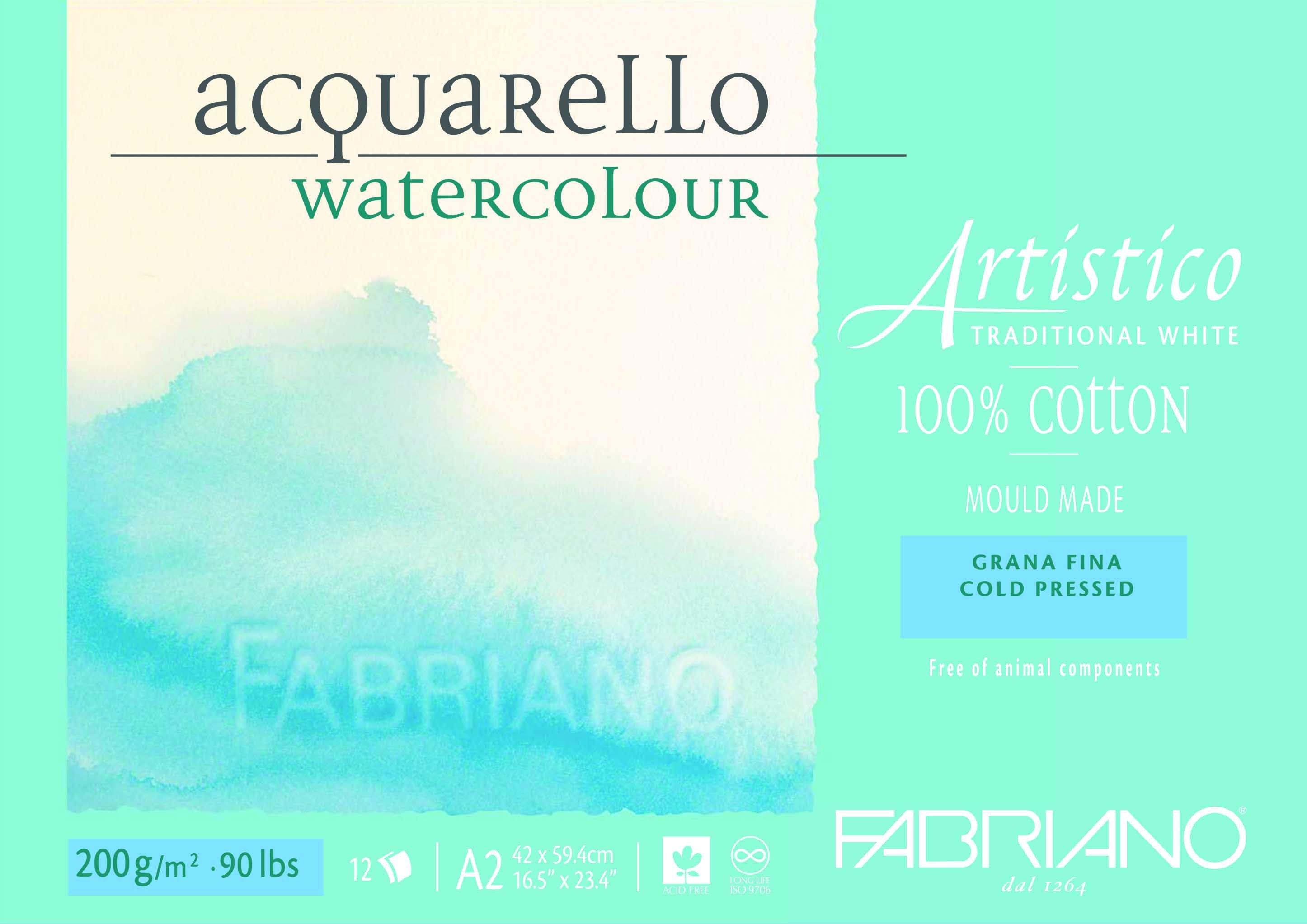 Fabriano Artistico 100% Cotton Water Colour Pads 12 Sheets - Art Supplies Australia