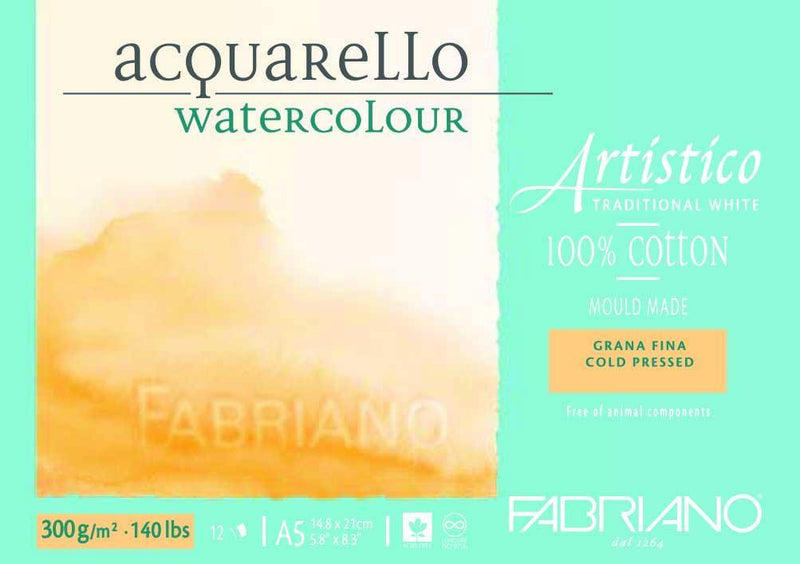 Fabriano Artistico 100% Cotton Water Colour Pads 12 Sheets - Art Supplies Australia
