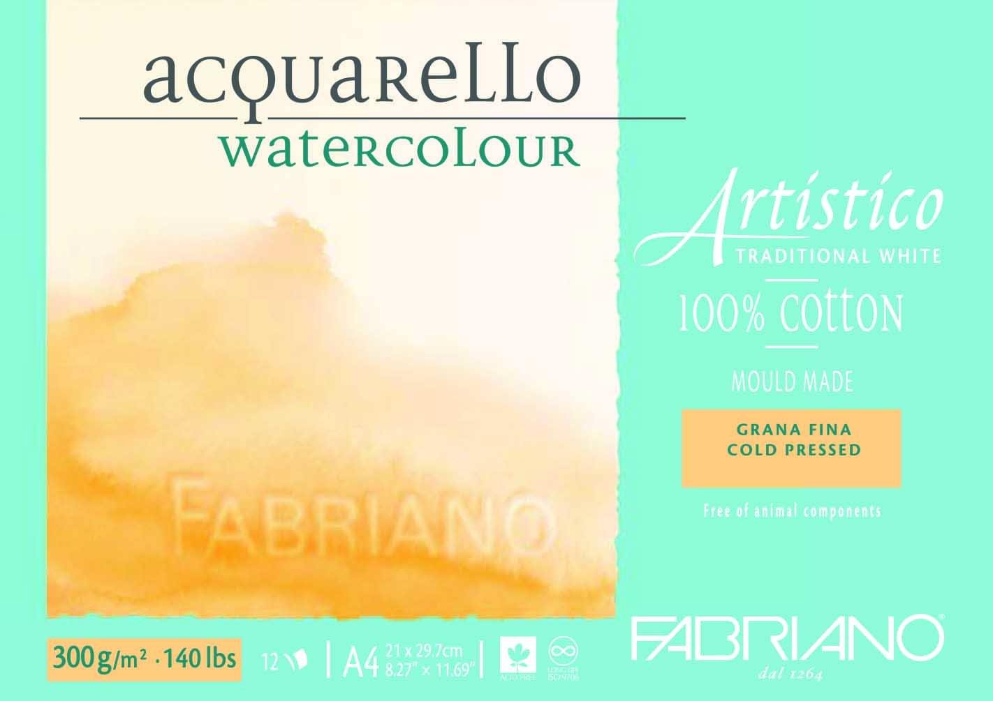 Fabriano Artistico 100% Cotton Water Colour Pads 12 Sheets - Art Supplies Australia