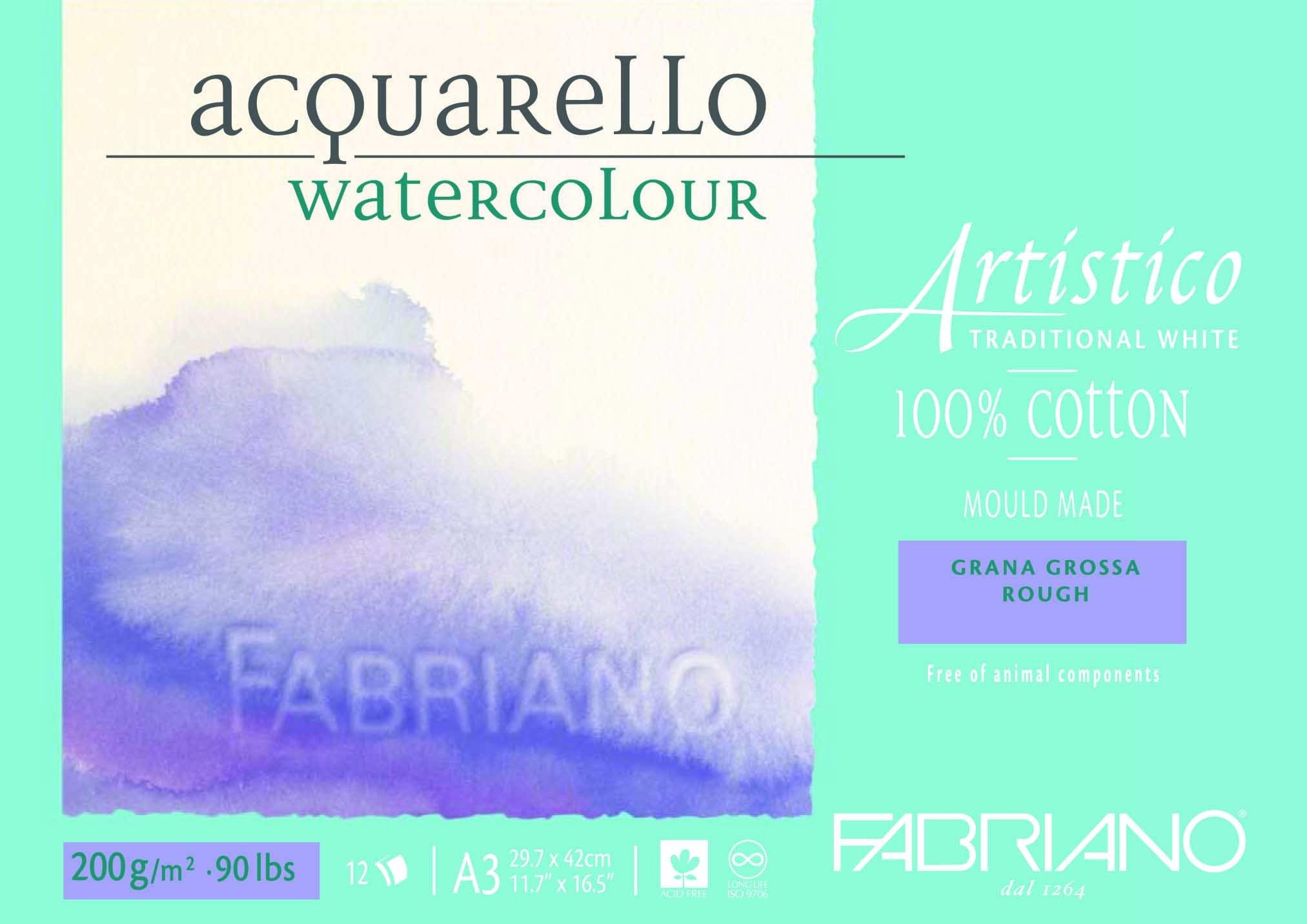 Fabriano Artistico 100% Cotton Water Colour Pads 12 Sheets - Art Supplies Australia