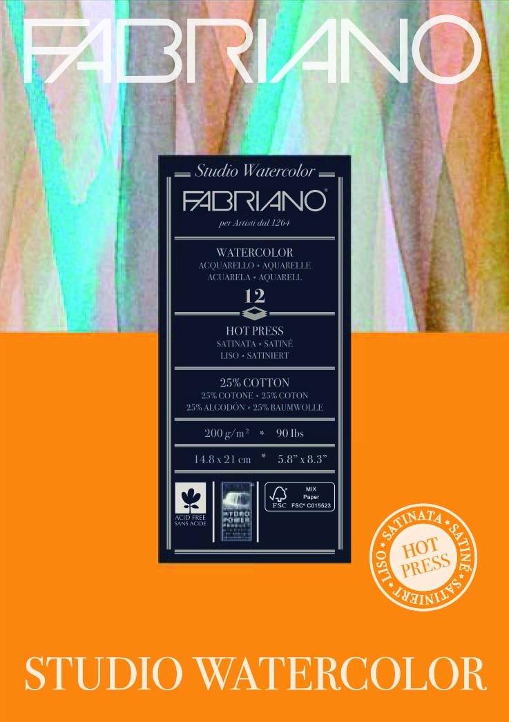 Fabriano Studio 25% Cotton Water Colour Pads 12 Sheets - Art Supplies Australia