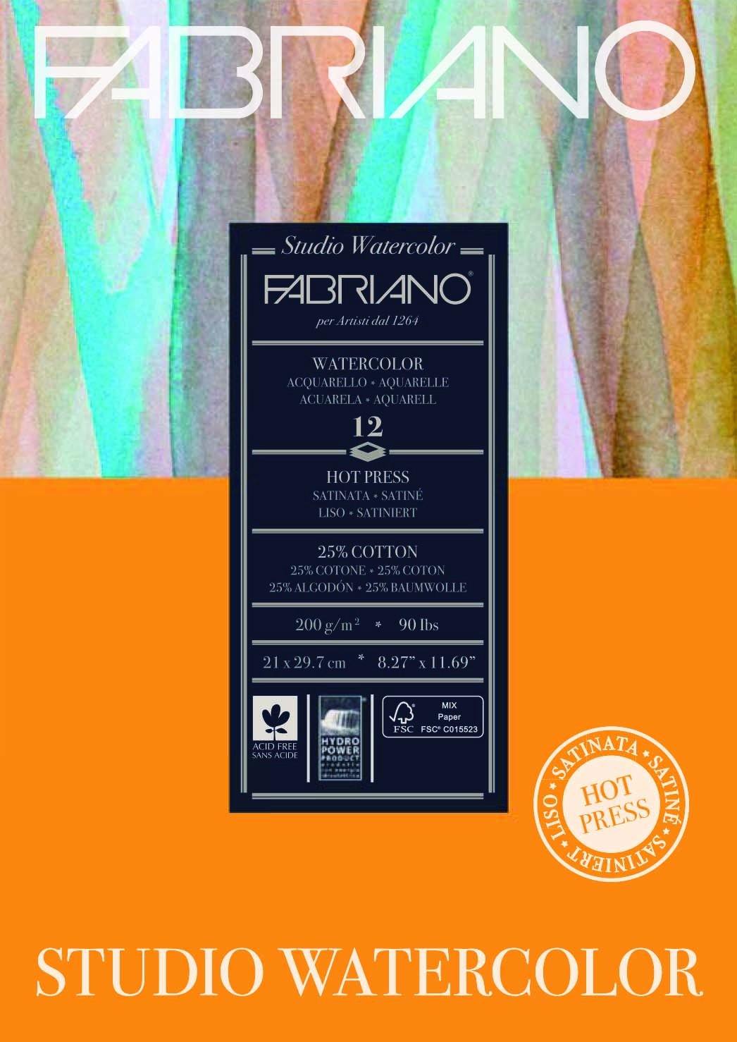 Fabriano Studio 25% Cotton Water Colour Pads 12 Sheets - Art Supplies Australia