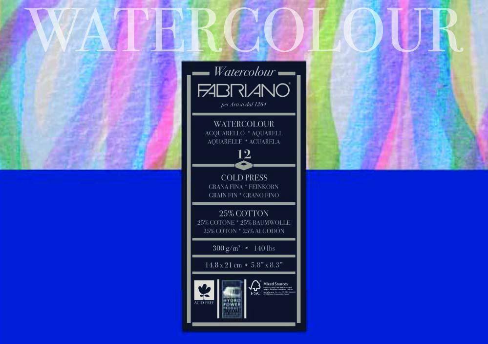 Fabriano Studio 25% Cotton Water Colour Pads 12 Sheets - Art Supplies Australia