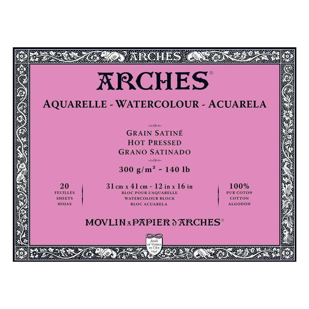 Arches 100% Cotton 300gsm Water Colour Blocks 20 Sheets - Art Supplies Australia