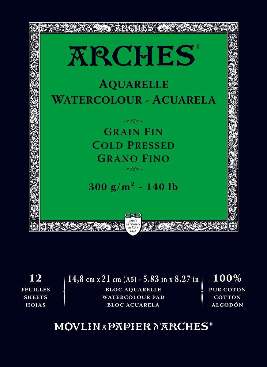Arches 100% Cotton Watercolour Pads 300gsm 12 Sheets - Art Supplies Australia