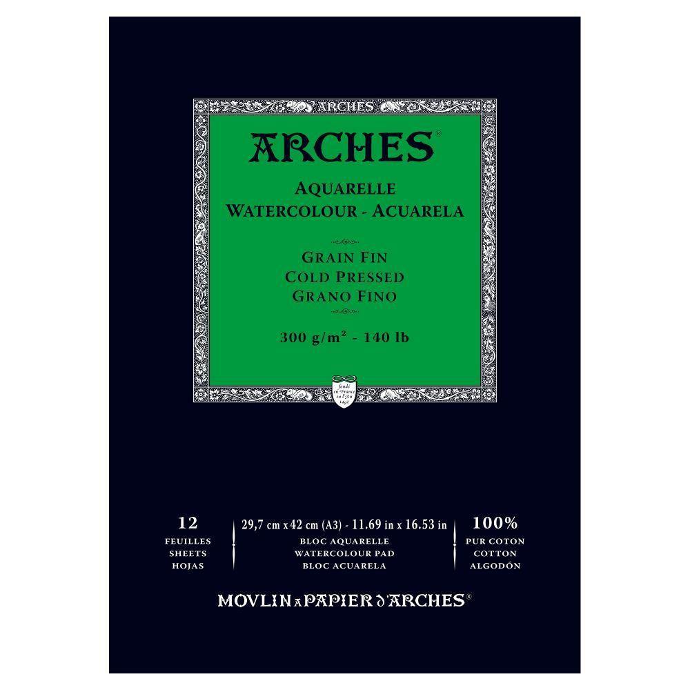 Arches 100% Cotton Watercolour Pads 300gsm 12 Sheets - Art Supplies Australia