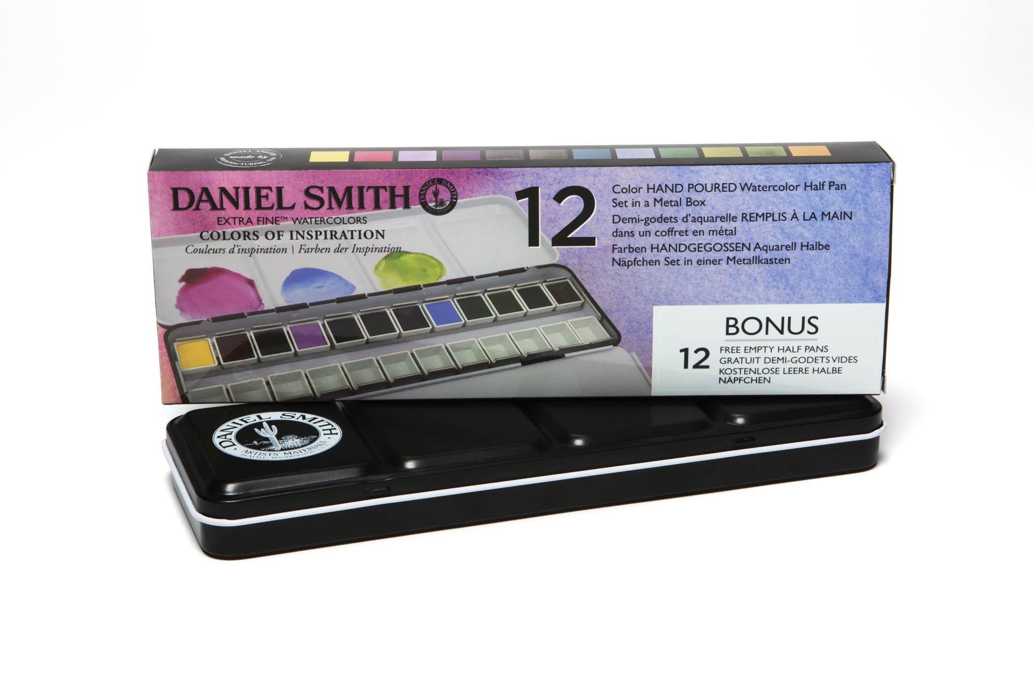 DANIEL SMITH Extra Fine Artist's Hand Poured Watercolour Half Pan Sets with A Box - Art Supplies Australia