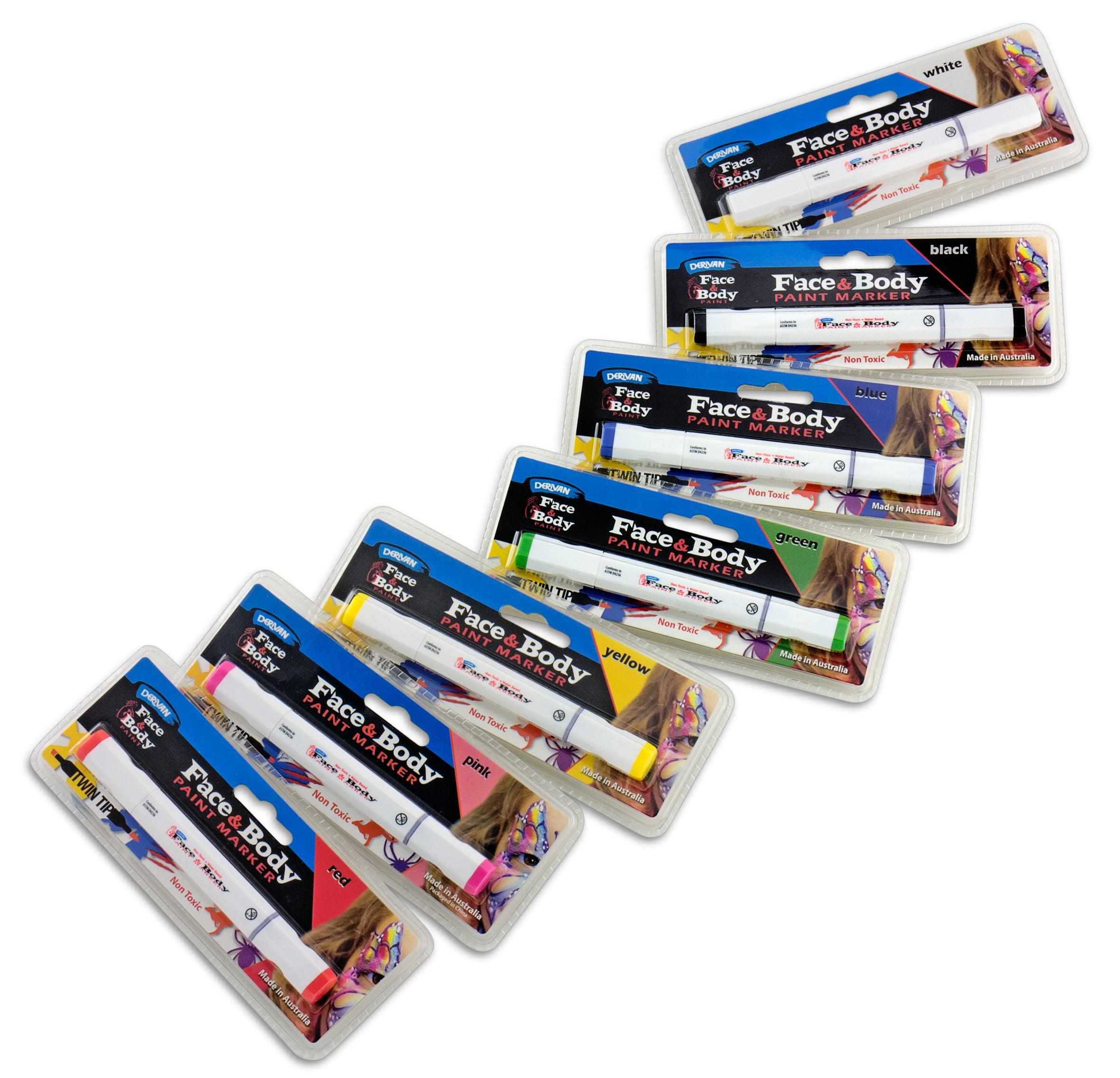Derivan Face & Body Paint Markers & Wipes - Art Supplies Australia