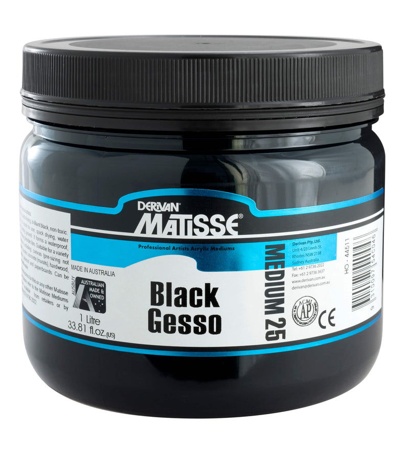 Matisse Acrylic Medium MM25 Black Gesso - Art Supplies Australia