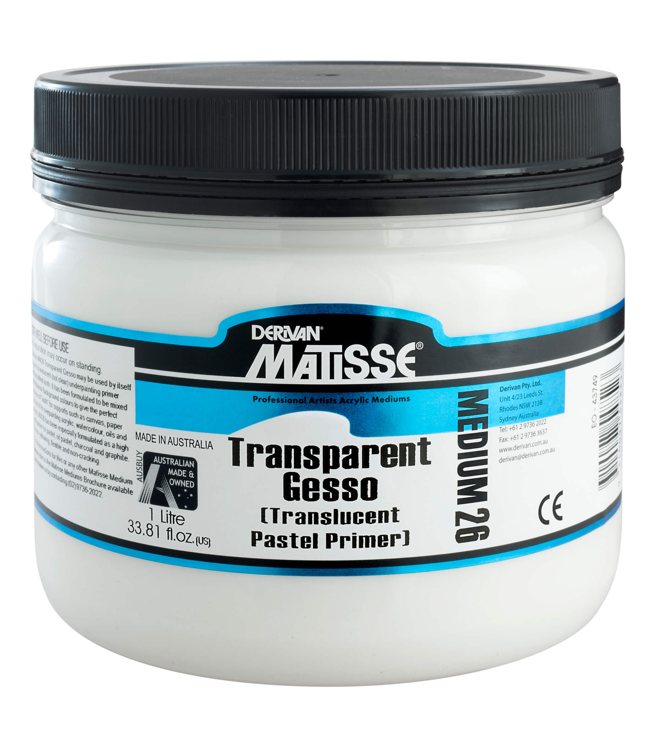 Matisse Acrylic Medium MM26 Transparent Gesso - Art Supplies Australia