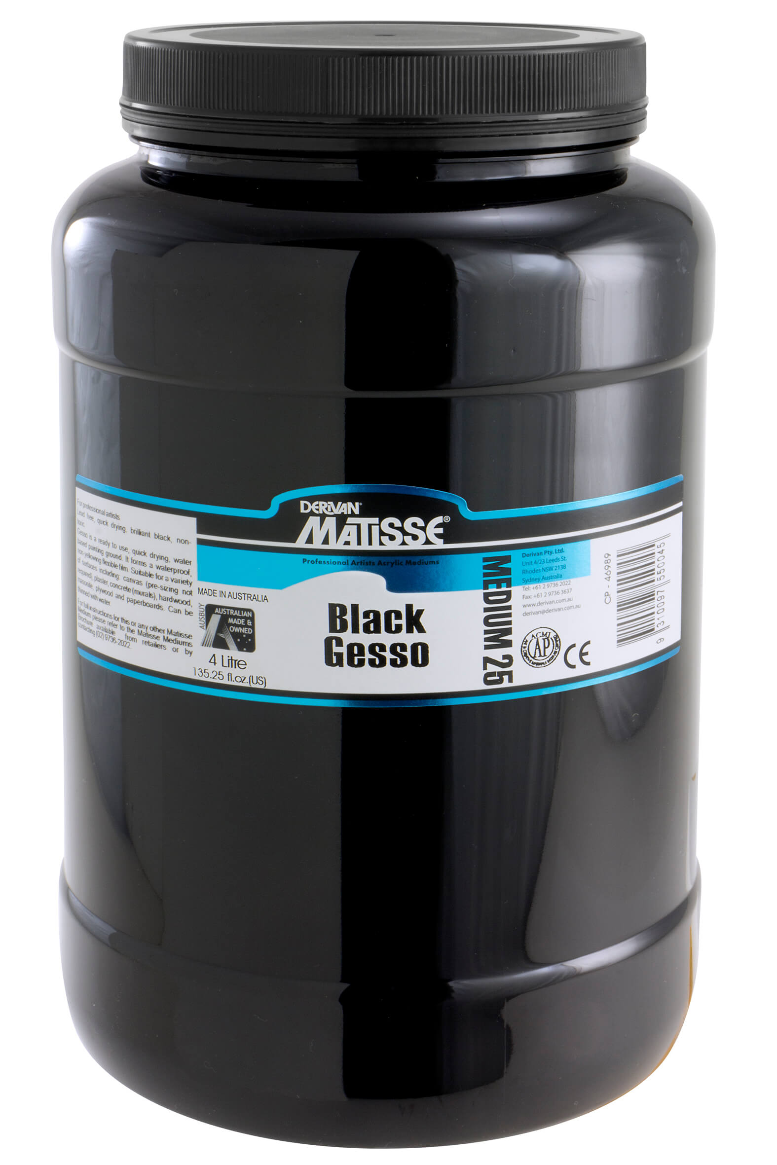 Matisse Acrylic Medium MM25 Black Gesso - Art Supplies Australia