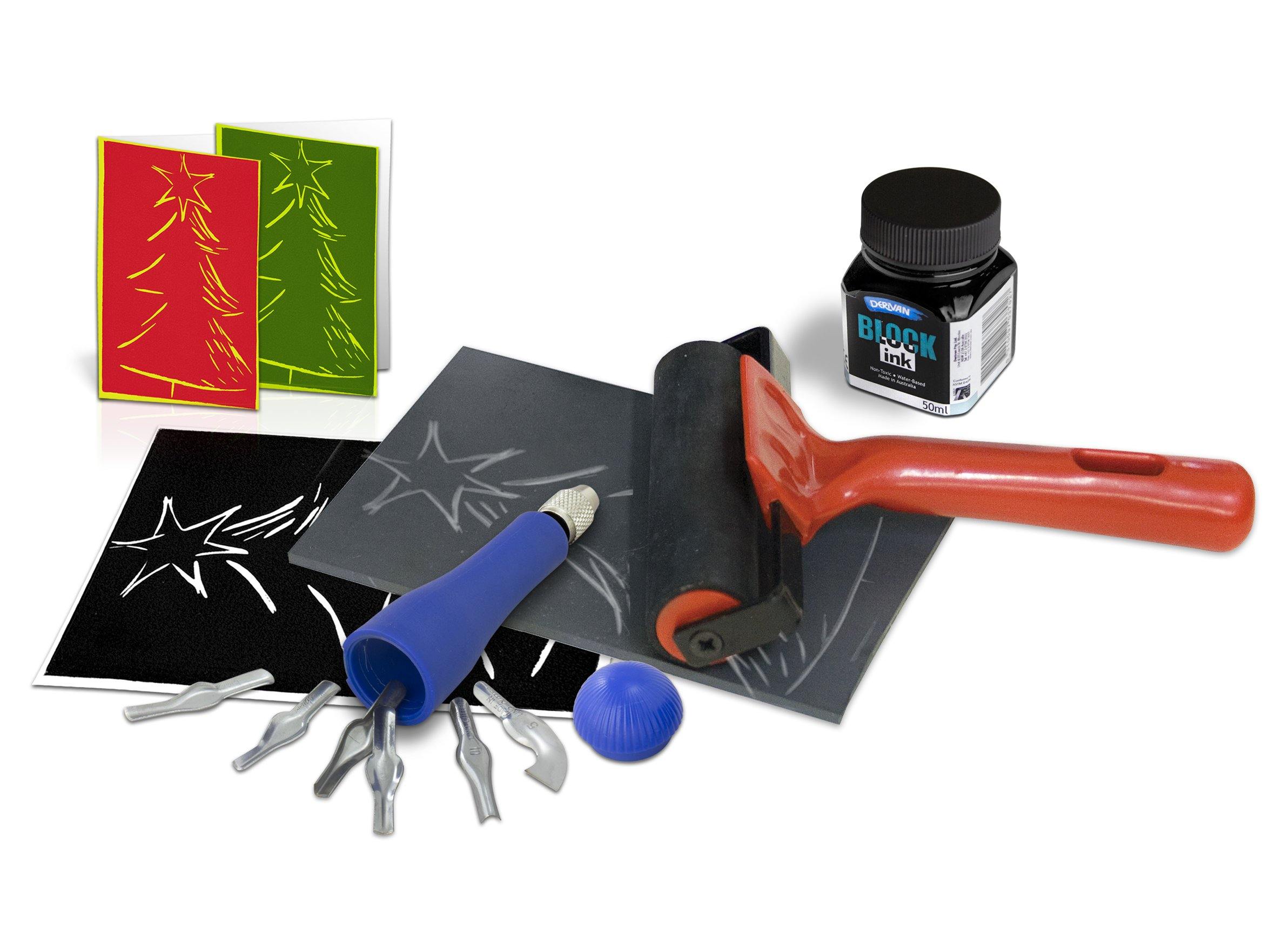 Derivan Block Ink Lino Printing Starter Kit - Art Supplies Australia