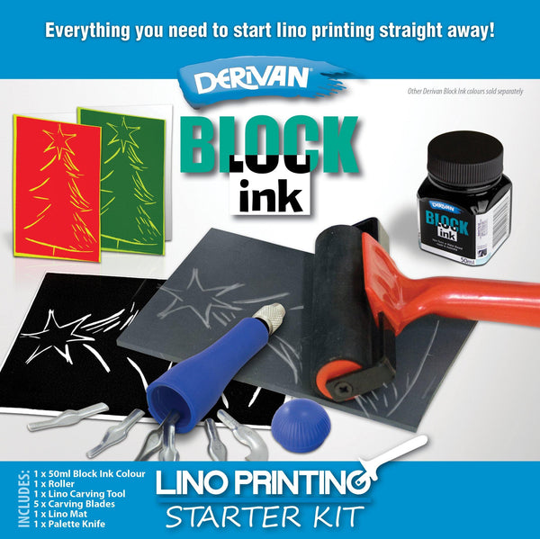 Derivan Block Ink Lino Printing Starter Kit - Art Supplies Australia
