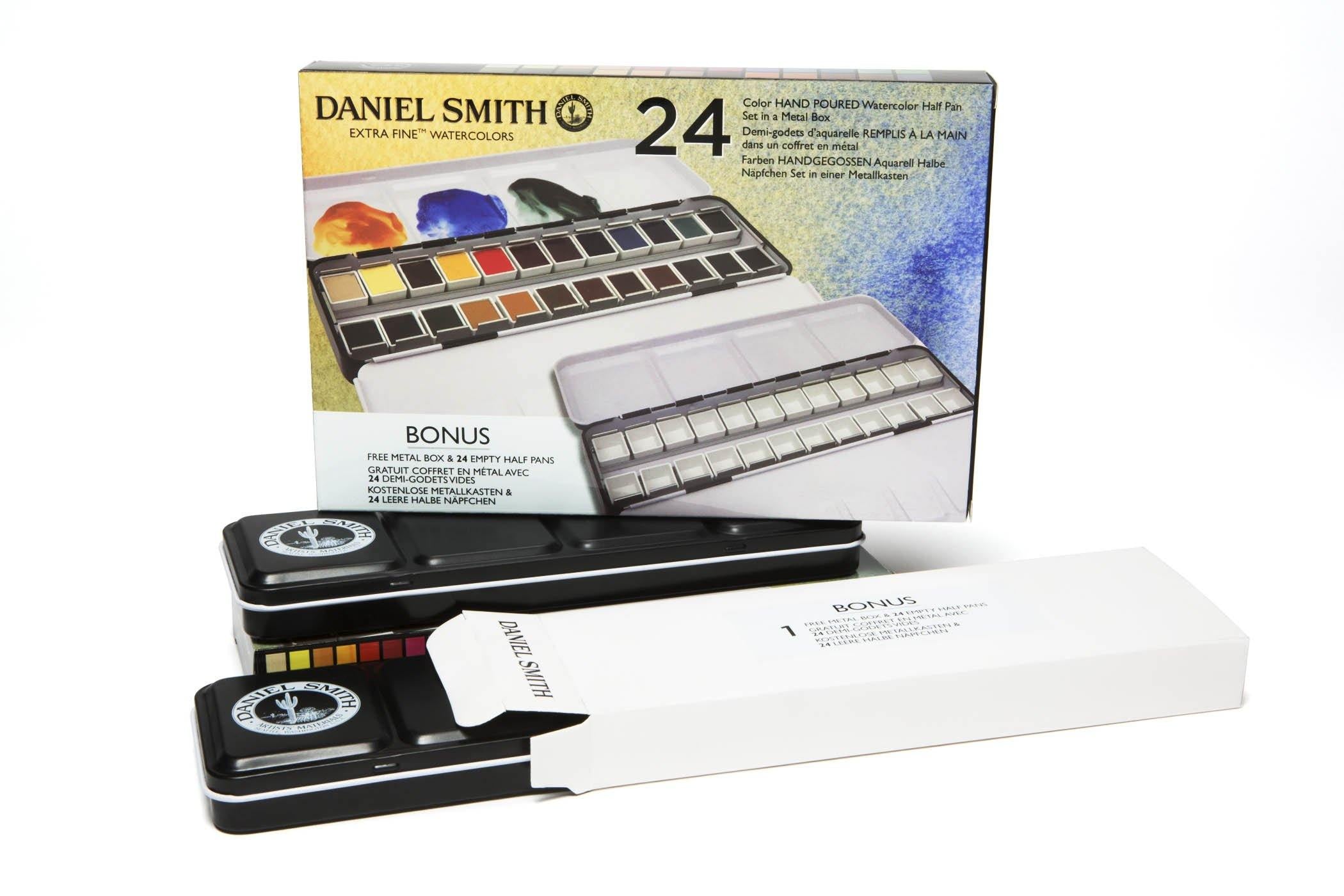 DANIEL SMITH Extra Fine Artist's Hand Poured Watercolour Half Pan Sets with A Box - Art Supplies Australia