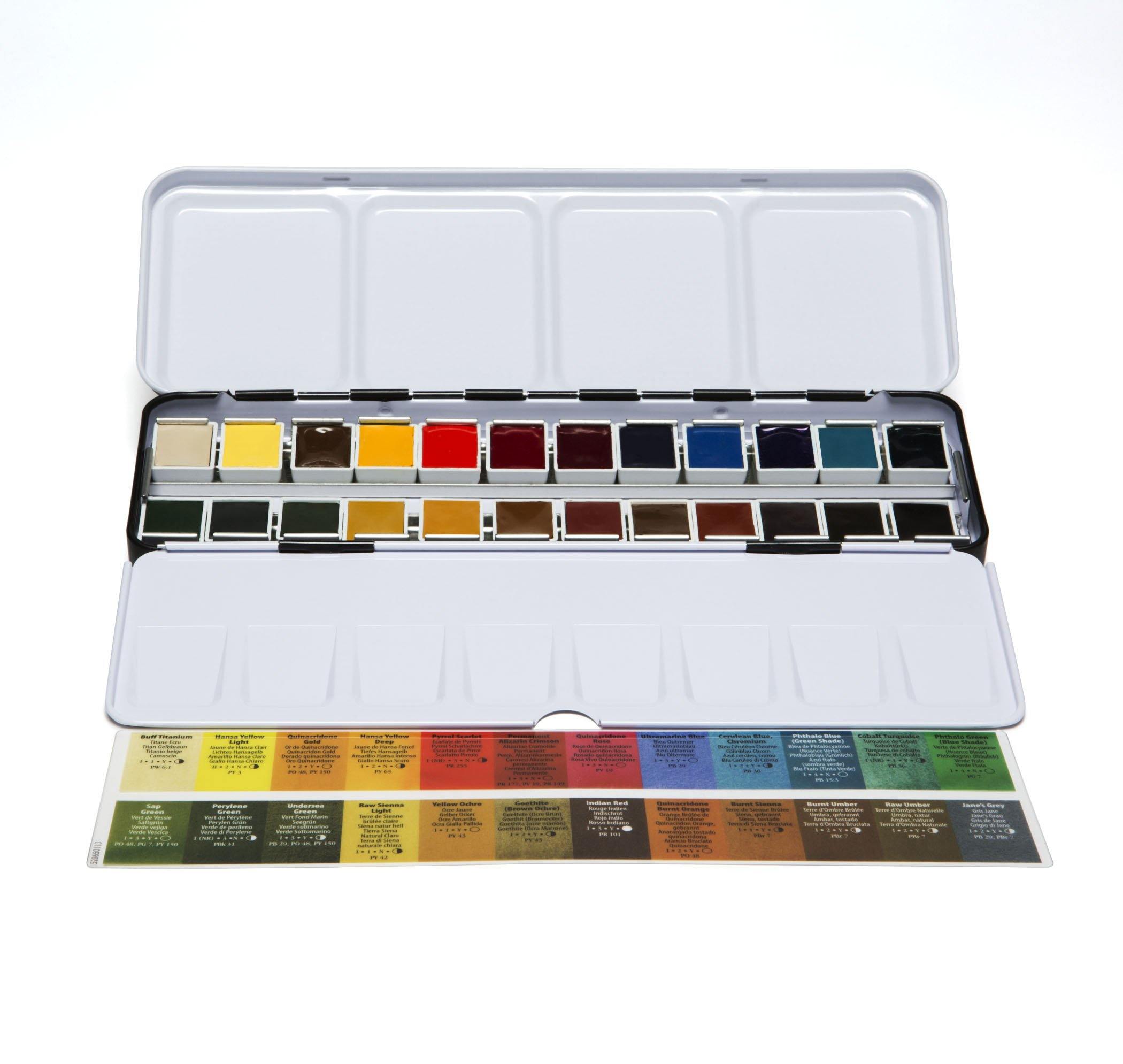 DANIEL SMITH Extra Fine Artist's Hand Poured Watercolour Half Pan Sets with A Box - Art Supplies Australia