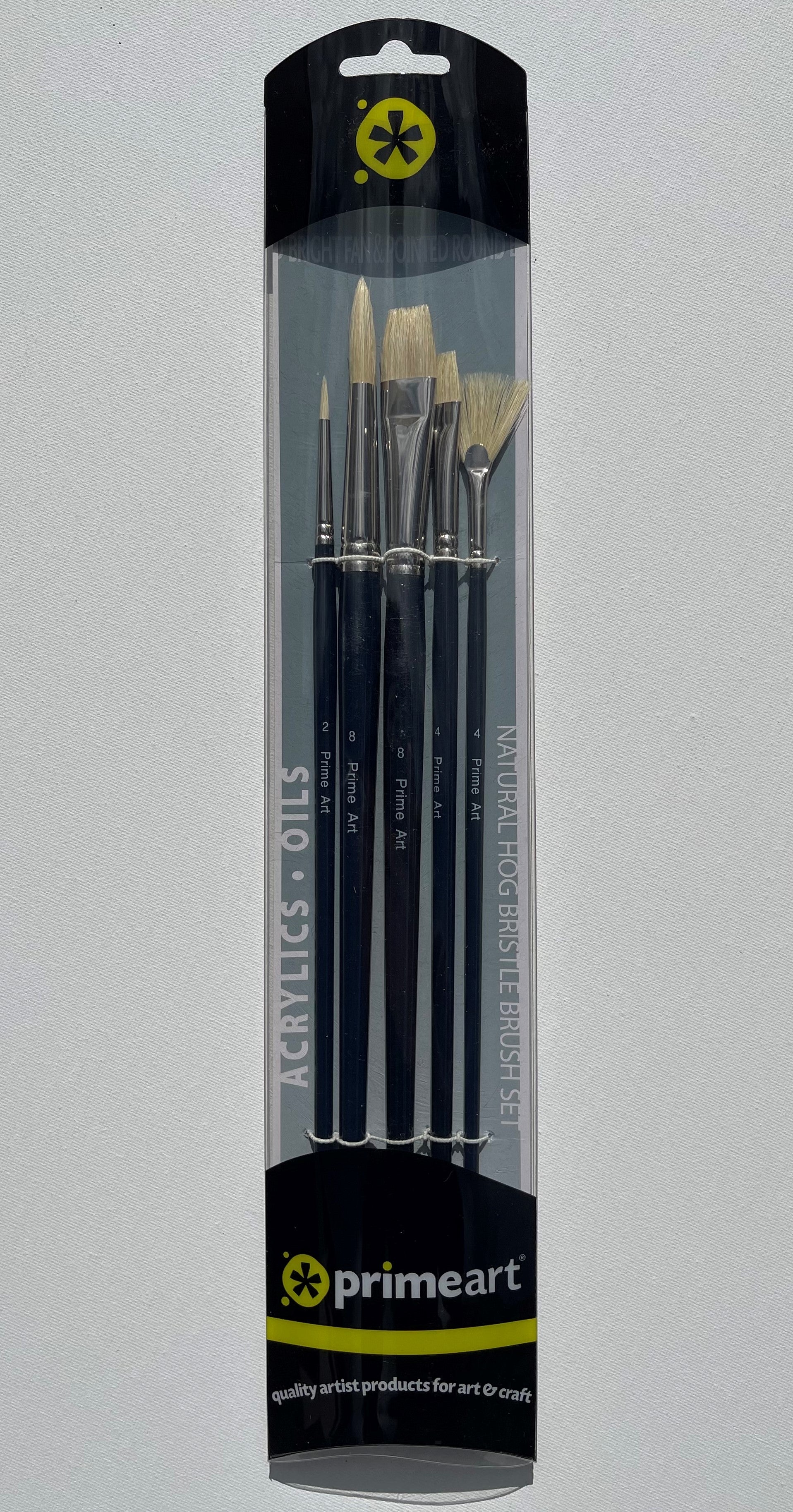 Professional Brush Set Fine hog bristle, brass ferrule (Pack B) - 5 piece set BS2015B - Art Supplies Australia