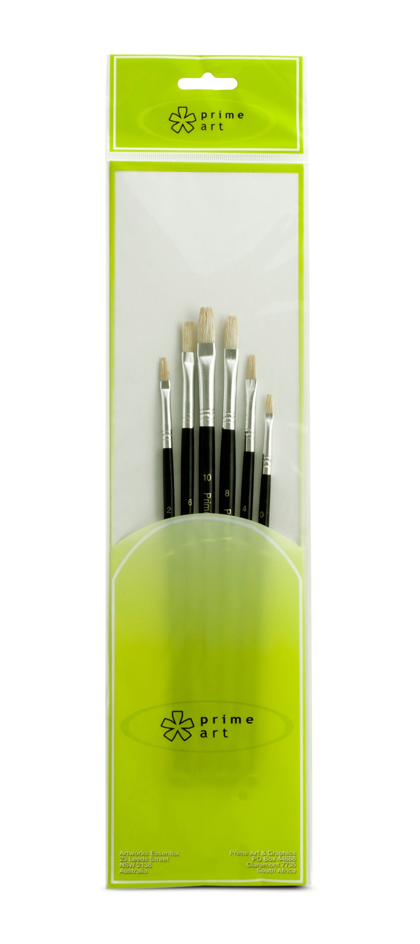 Student Flat brush 577 for oil & Acrylic - 6 pcs set 4PABS6F - Art Supplies Australia
