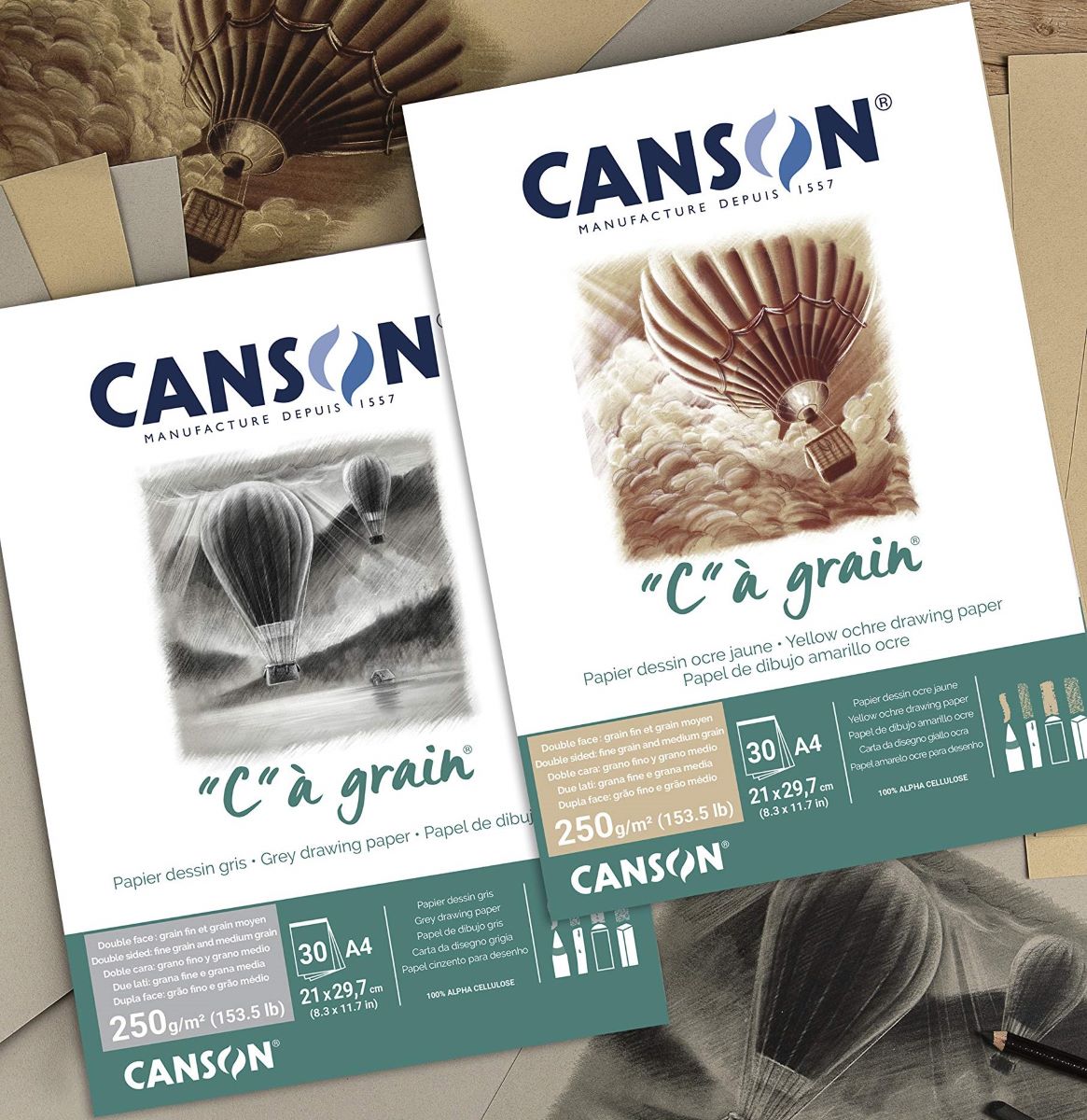 Canson CA Grain Toned Pads 250gsm 30 sheets - Art Supplies Australia