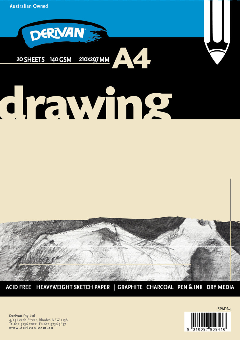Derivan Drawing Pad White 140gsm 20 sheets - Art Supplies Australia