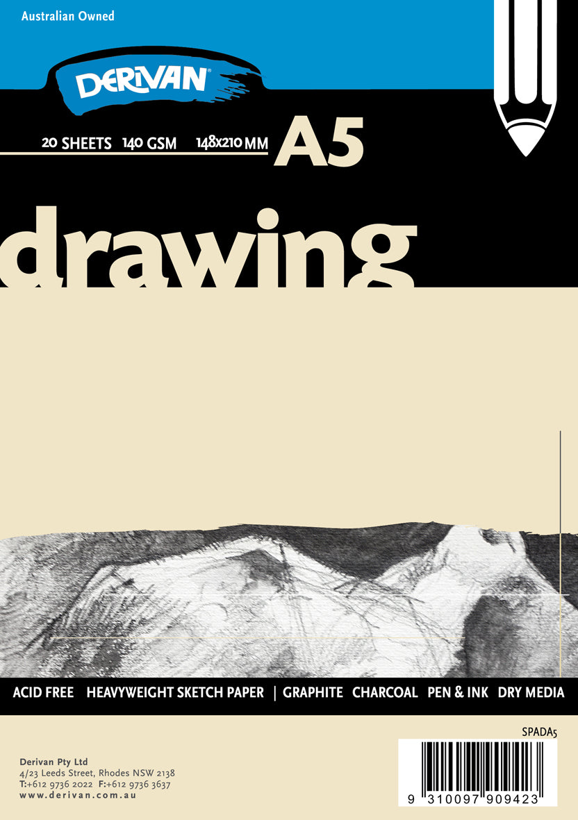 Derivan Drawing Pad White 140gsm 20 sheets - Art Supplies Australia